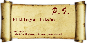 Pittinger István névjegykártya