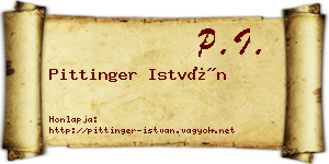 Pittinger István névjegykártya